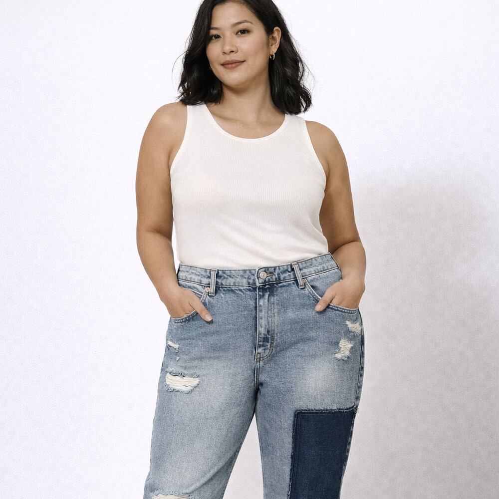 BDG Distressed Patchwork Jeans | Slim Straight | … - image 1